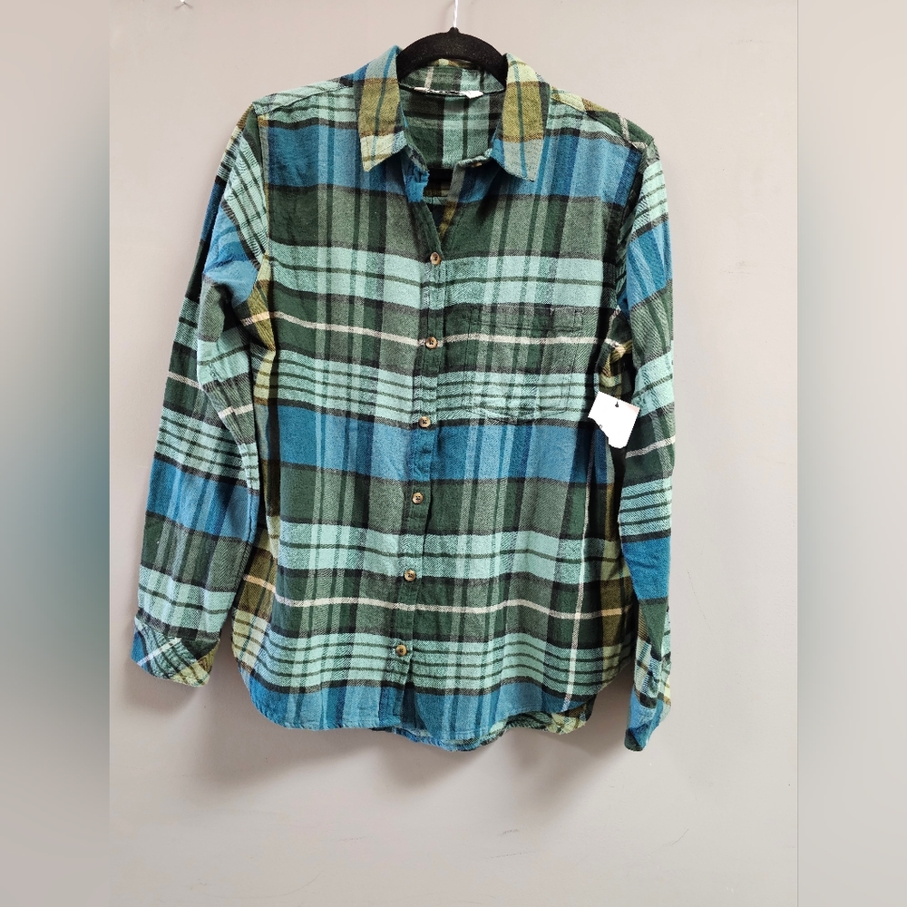 Womens Flannel Button Down Shirt